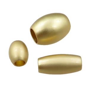 copper barrel beads with large hole, unfaded, duck-gold, approx 10-20mm, 6mm hole [FD10965-M]