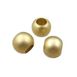 copper round beads, large hole, unfaded, duck-gold, approx 8-10mm, 5mm hole [FD10969]