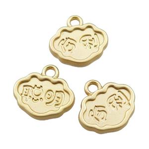 copper pendant, unfaded, duck-gold, approx 13mm [FD10985]