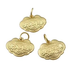 copper pendant, unfaded, duck-gold, approx 15-20mm [FD10986]