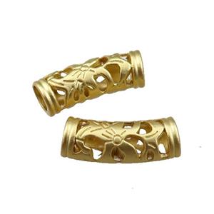 copper tube beads, unfaded, duck-gold, approx 6.5-20mm, 6mm hole [FD10987]