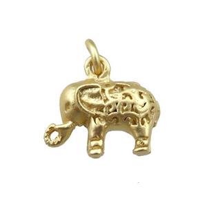 copper elephant pendant, unfaded, duck-gold, approx 10-14mm [FD10988]