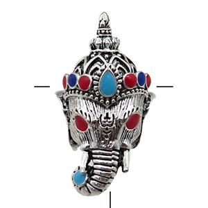 tibetan style elephant charm guru beads, zinc, approx 25-42mm [FD11140]