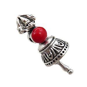 Tibetan KingKong Bell charm zinc pendant, approx 10-25mm [FD11160]