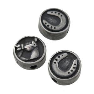 Stainless Steel button coin beads, horseshoe, approx 10.5mm [FD11184]