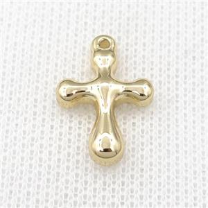 stainless steel cross pendant, gold plated, approx 14-18mm [FD11204]