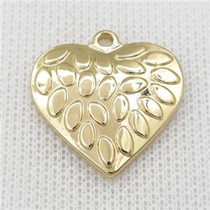stainless steel heart pendant, gold plated, approx 25mm [FD11205]