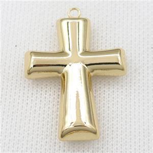 stainless steel cross pendant, hollow, gold plated, approx 30-40mm [FD11207]