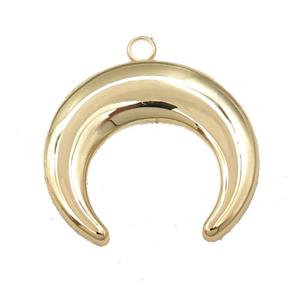 stainless steel moon crescent pendant, gold plated, approx 25-27mm [FD11208]