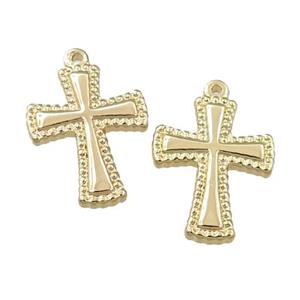 stainless steel Cross pendant, gold plated, approx 12-17mm [FD11210]