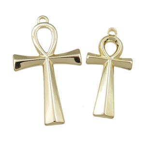 stainless steel Cross pendant, gold plated, approx 17-33mm [FD11211-S]