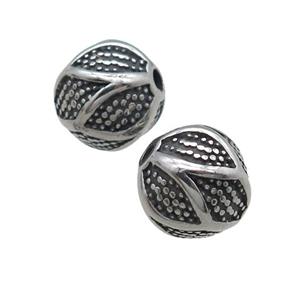 stainless steel beads, antique silver, approx 9mm [FD11217]