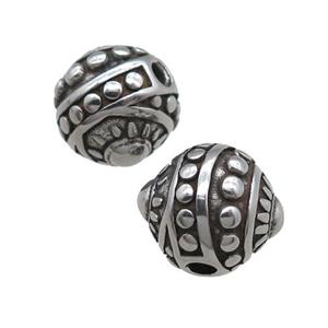 stainless steel beads, antique silver, approx 12mm [FD11221]