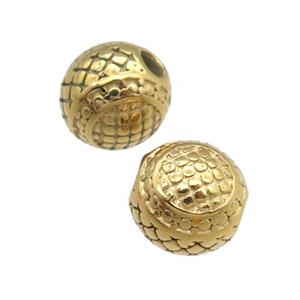 stainless steel beads, gold plated, approx 8mm [FD11223]