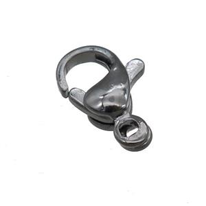 stainless steel lobster clasp, black plated, approx 8mm [FD11227]