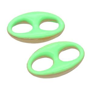 green Enameling copper oval connector, pignose, gold plated, approx 13-22mm [FD11234]