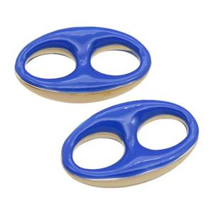 blue Enameling copper oval connector, pignose, gold plated, approx 13-22mm [FD11235]
