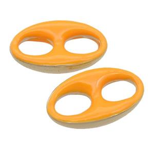 orange Enameling copper oval connector, pignose, gold plated, approx 13-22mm [FD11239]