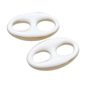 white Enameling copper oval connector, pignose, gold plated, approx 13-22mm [FD11241]