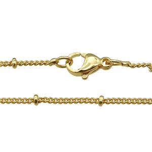 copper necklace chain, unfaded, gold plated, approx 1.5mm, 40cm length [FD11270]