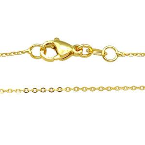copper necklace chain, unfaded, gold plated, approx 1mm, 40cm length [FD11274]