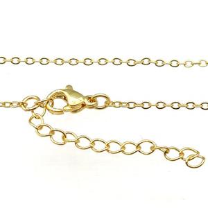 copper necklace chain, unfaded, gold plated, approx 1.5mm, 40-45cm length [FD11277]
