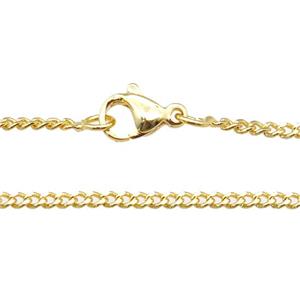 copper necklace chain, unfaded, gold plated, approx 2mm, 40cm length [FD11286]