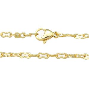 copper necklace chain, unfaded, gold plated, approx 2.5x5mm, 40cm length [FD11287]