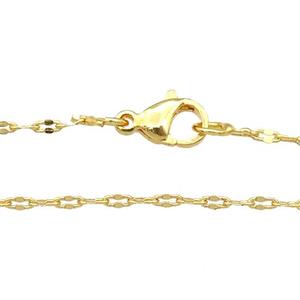 copper necklace chain, unfaded, gold plated, approx 1.5mm, 40cm length [FD11292]