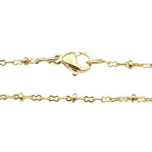 copper necklace chain, unfaded, gold plated, approx 2mm, 40cm length [FD11293]