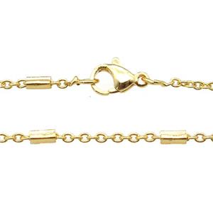 copper necklace chain, unfaded, gold plated, approx 1.6mm, 40cm length [FD11300]