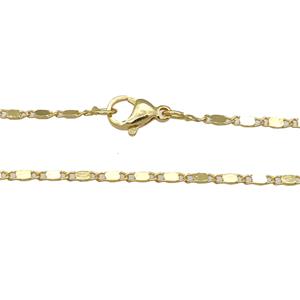 copper necklace chain, unfaded, gold plated, approx 1.8mm, 40cm length [FD11301]