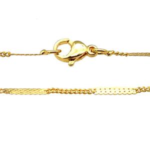 copper necklace chain, unfaded, gold plated, approx 1.6mm, 40cm length [FD11302]