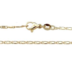 copper necklace chain, unfaded, gold plated, approx 1.6mm, 40cm length [FD11303]