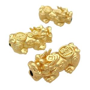 copper Pixiu beads, duck-gold, 3d-printing, approx 12-25mm, 3mm hole [FD11312-M]