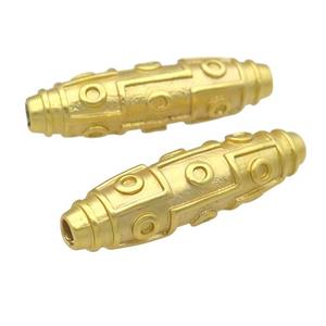tibetan style alloy rice beads, duck-gold, approx 15-40mm, 3mm hole [FD11320]