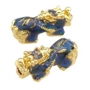 Alloy Pixiu beads, enamel, gold plated, approx 14-29mm, 4mm hole [FD11326]