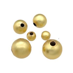 copper round beads, unfade, duck-gold, approx 6mm dia [FD11327-6MM]