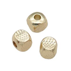 copper cube beads, 14K gold plated, approx 6x6x6mm [FD11333]