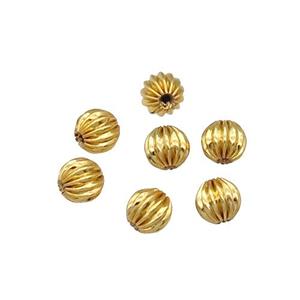 copper round beads, unfade, gold plated, approx 6mm dia [FD11579]