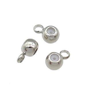 copper Hanger Bail, unfade, platinum plated, approx 4mm [FD11587-4MM]