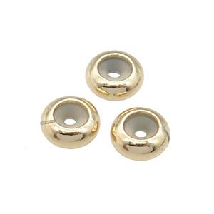 copper spacer beads, rondelle, unfade, gold plated, approx 7mm [FD11589]