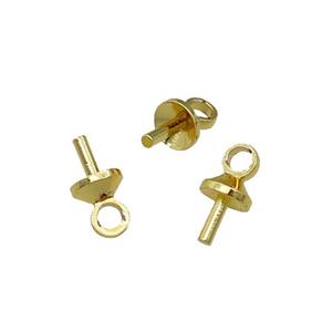 copper pendant Bail, unfade, gold plated, approx 4mm [FD11590]