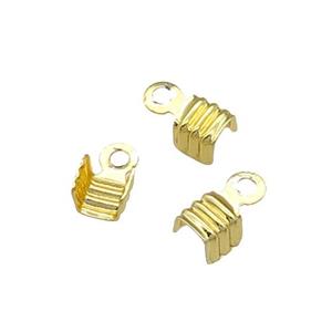 copper CordEnd, unfade, gold plated, approx 4mm [FD11596]