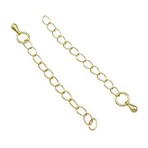 copper Necklace Extender, unfade, gold plated, approx 50mm length [FD11597]