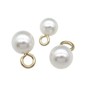 white Pearlized Glass Pendant, approx 8mm dia [FD11598-8MM]