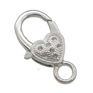 Alloy Lobster Clasp paved rhinestone, platinum plated, approx 15-26mm [FD11618]