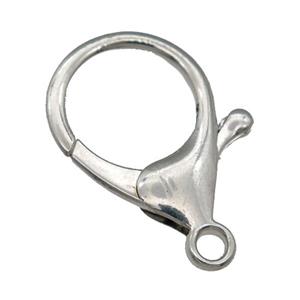 Alloy Lobster Clasp, platinum plated, approx 22-35mm [FD11619]