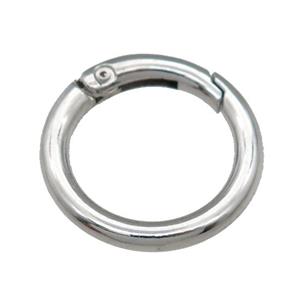 Alloy Carabiner Clasp, platinum plated, approx 27mm dia [FD11621]
