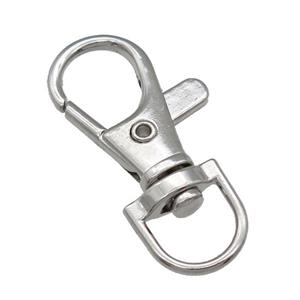 Alloy Lobster Clasp, platinum plated, approx 17-37mm [FD11623]